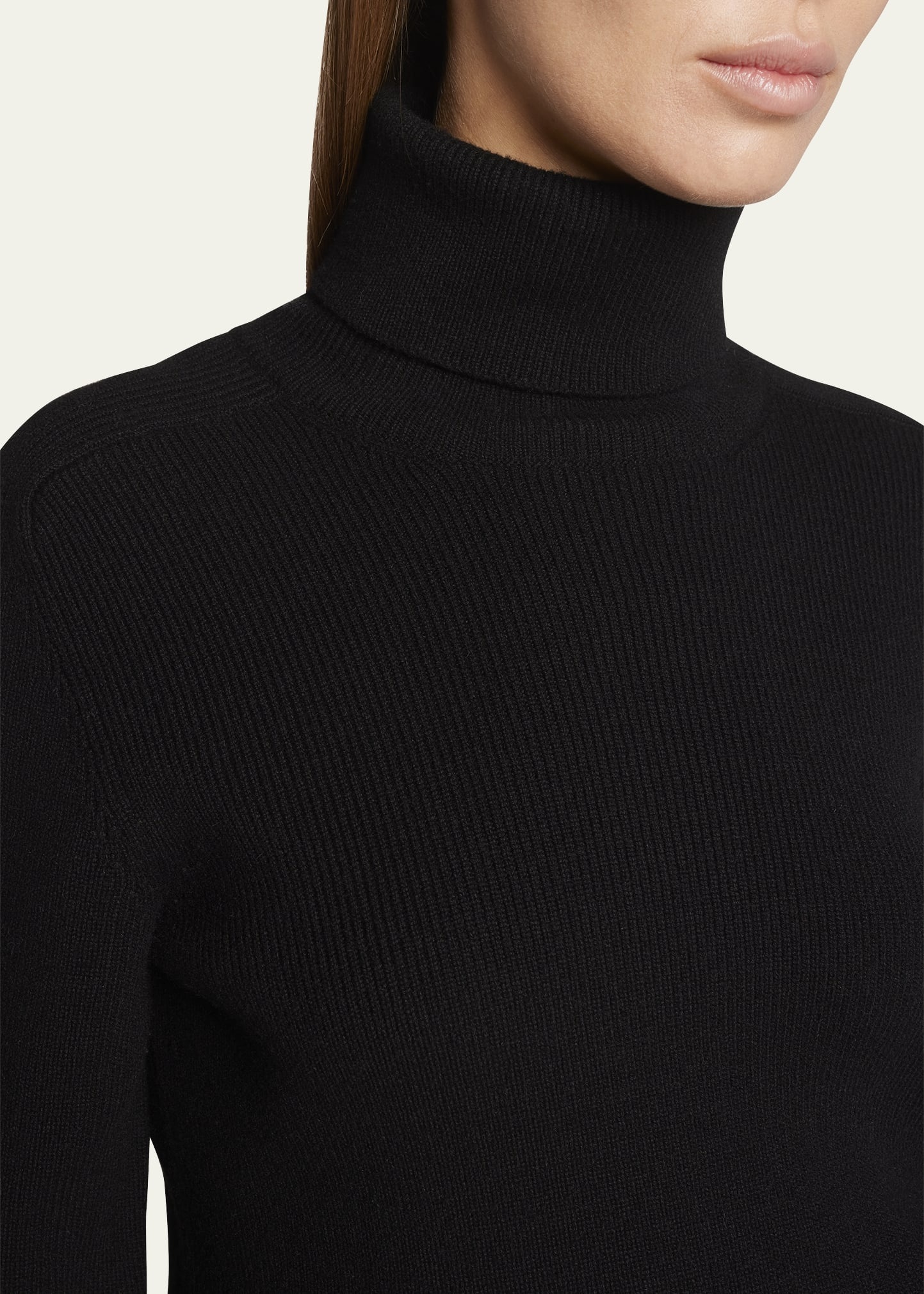 Cashmere Ribbed Turtleneck Sweater - 5