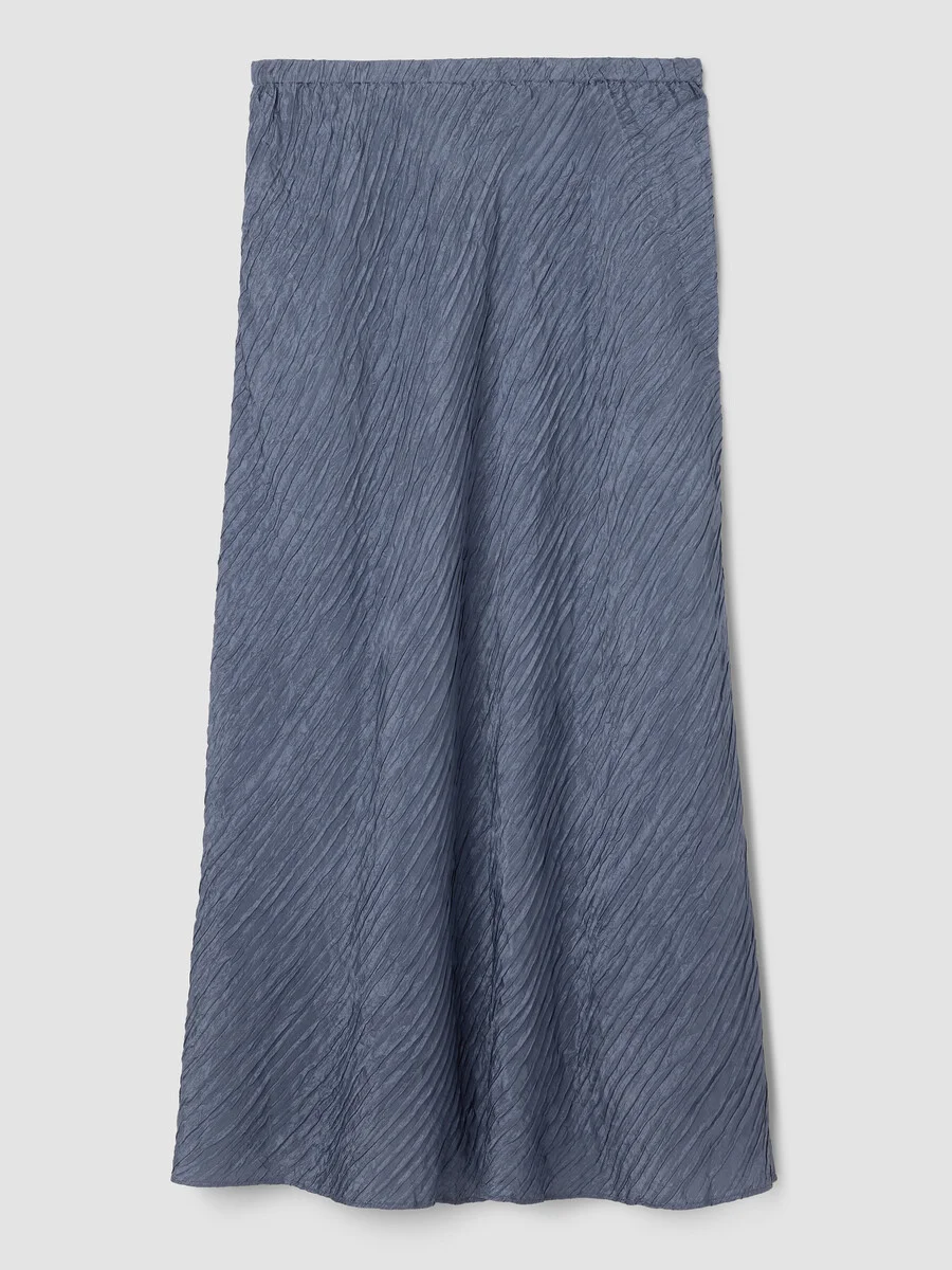 Textured Silk Jacquard Bias Skirt - 1