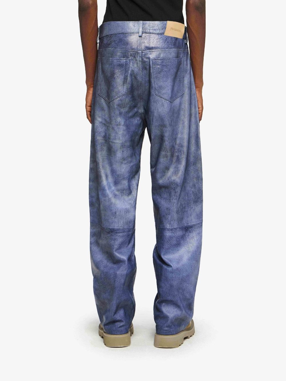 STRAIGHT LEG LEATHER TROUSERS - 3