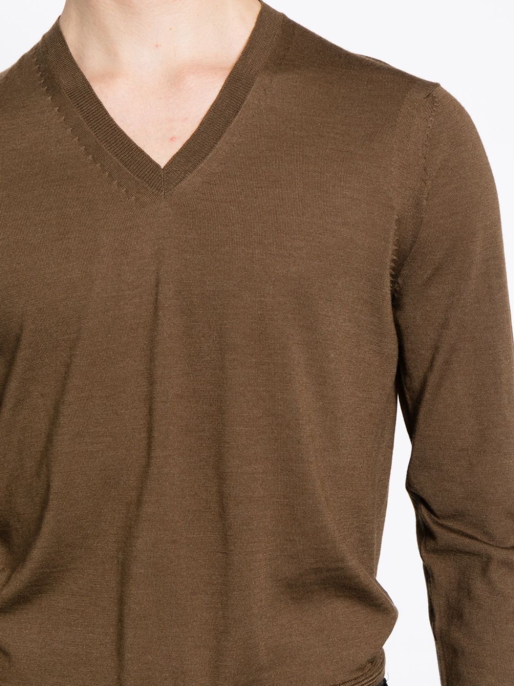 ribbed V-neck jumper - 5
