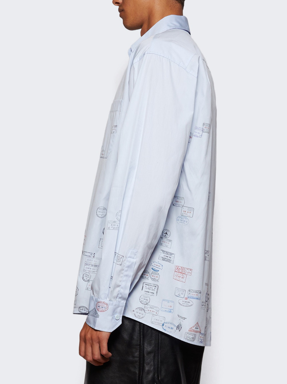 Passport Stamps Shirt Baby Blue - 3