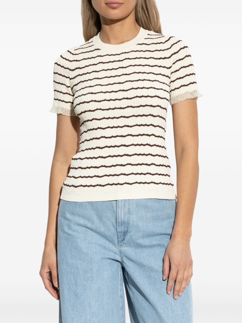striped ribbed top - 3