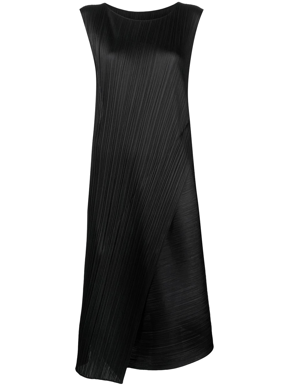 asymmetric pleated midi dress - 1