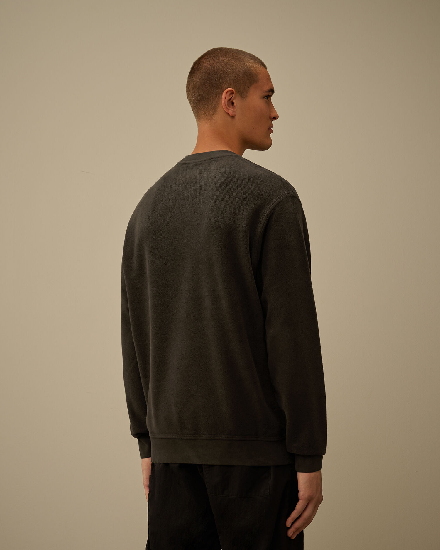 Brushed Emerized Diagonal Fleece Crewneck Sweatshirt - 4