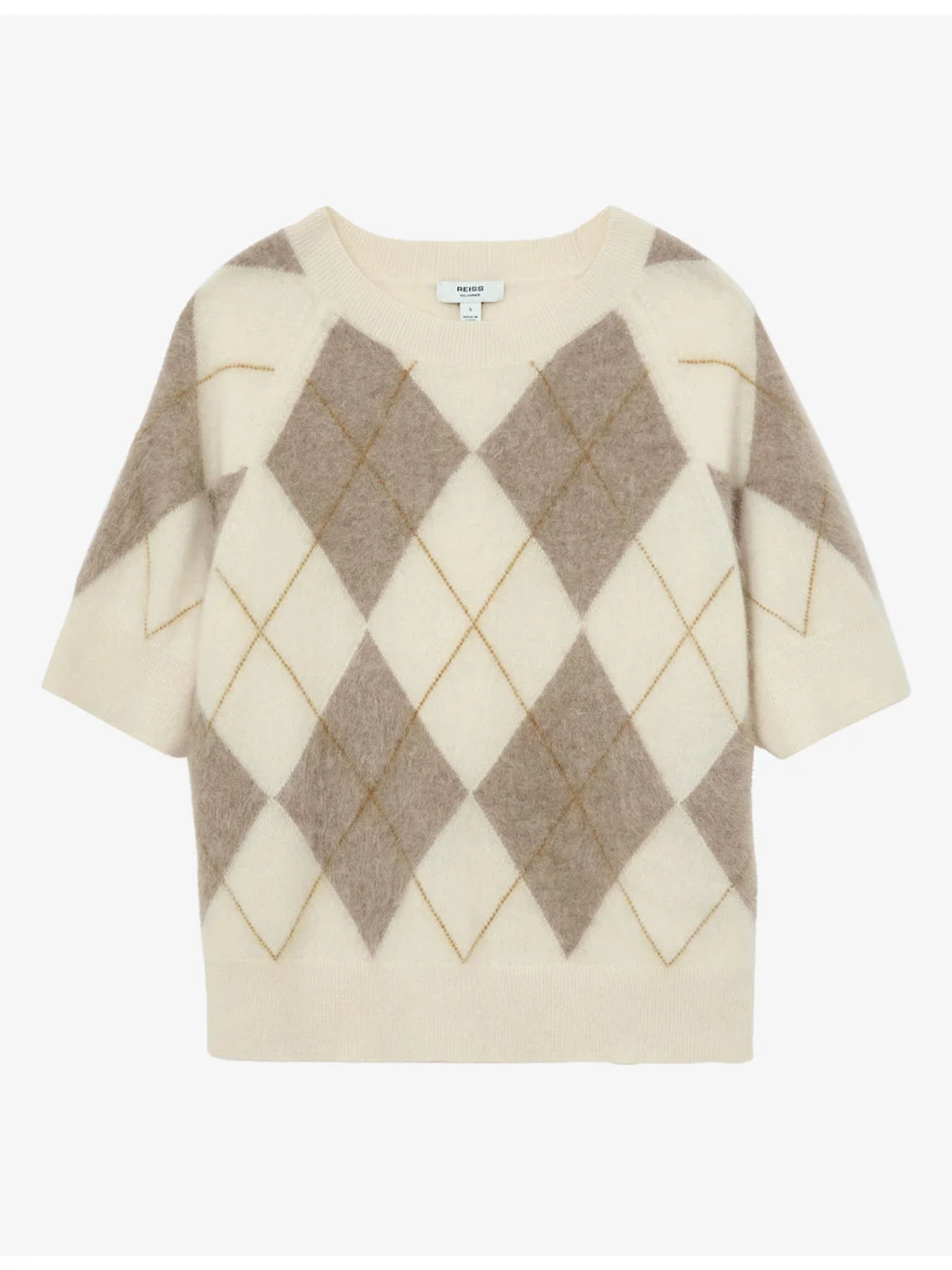 Aimee Argyle-Knit Cashmere Top - 1