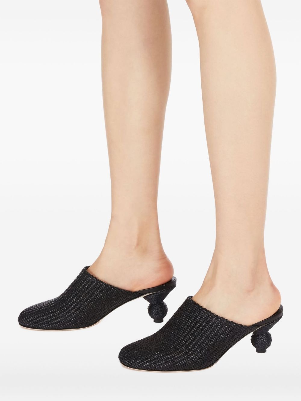 55mm woven slide mules - 5