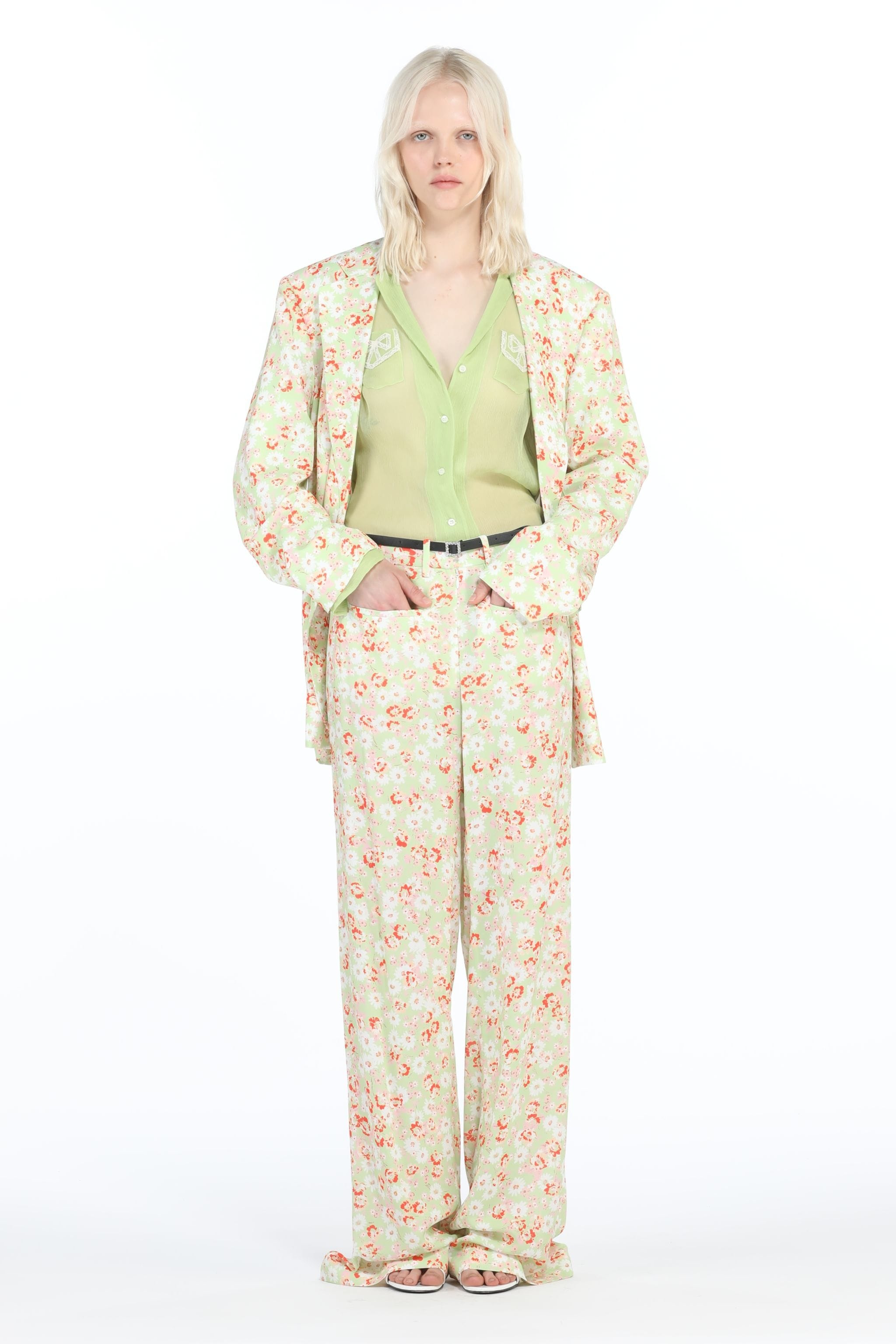 FLORAL-PRINT SINGLE-BREASTED BLAZER - 4