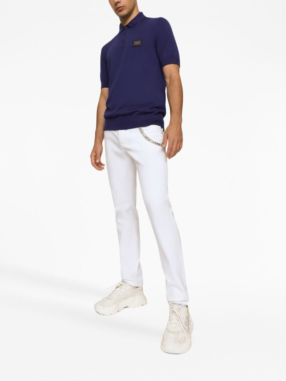 logo-plaque slim-fit jeans - 3