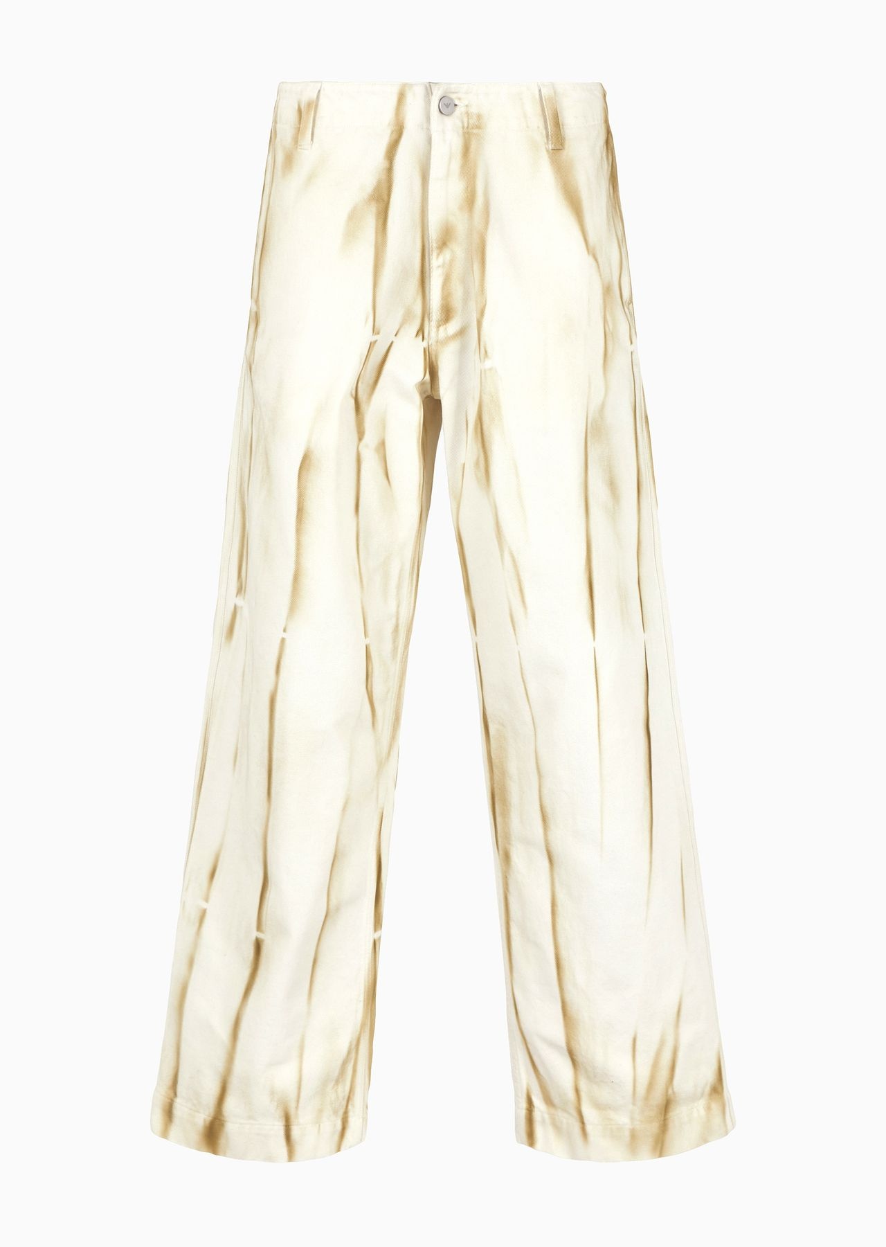 Emporio Armani Sustainability Values Capsule Collection jacquard organic drill trousers with streaks - 1