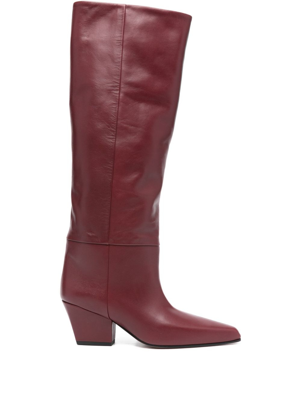 70mm calf leather pointed-toe boots - 1
