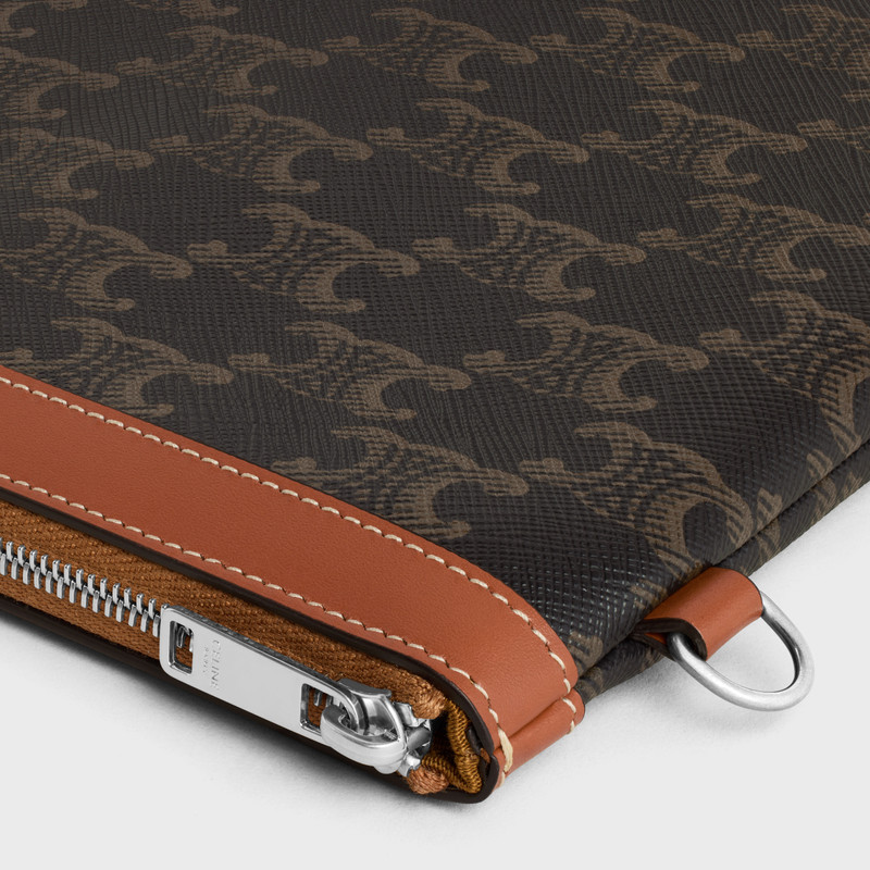 Pouch with strap in Triomphe Canvas and Calfskin 5