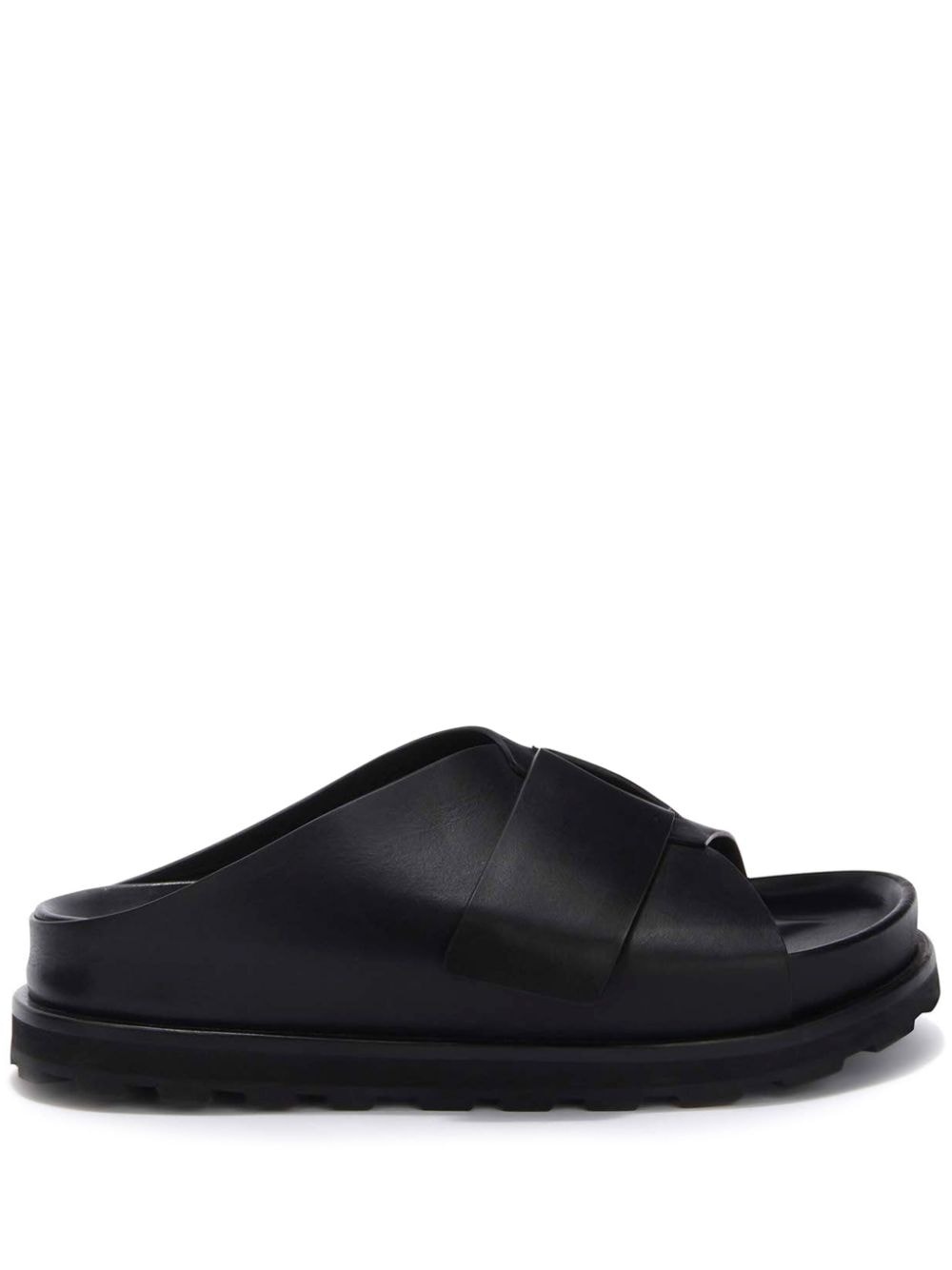 platform leather slides - 1