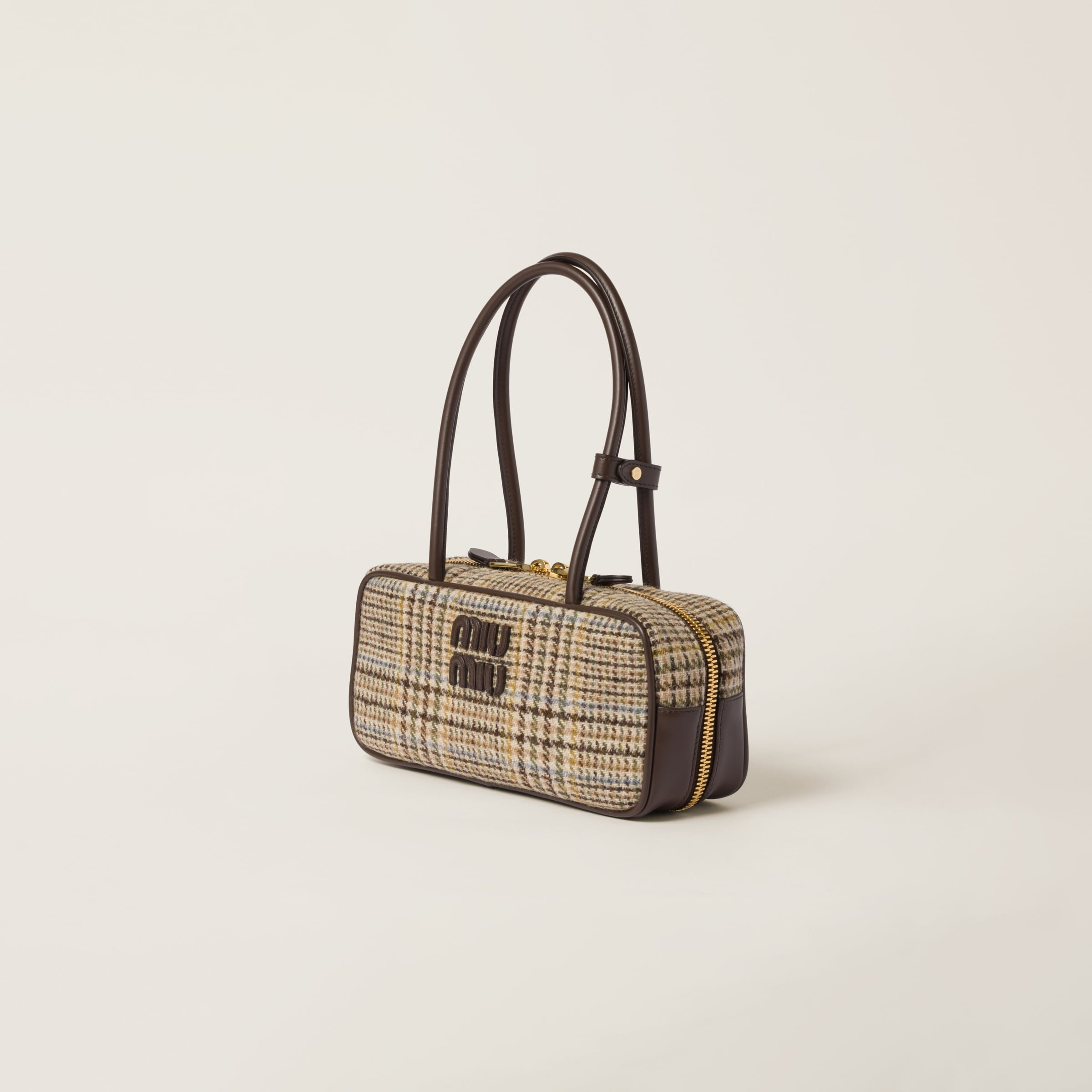 Beau top-handle tratan bag with leather details - 3