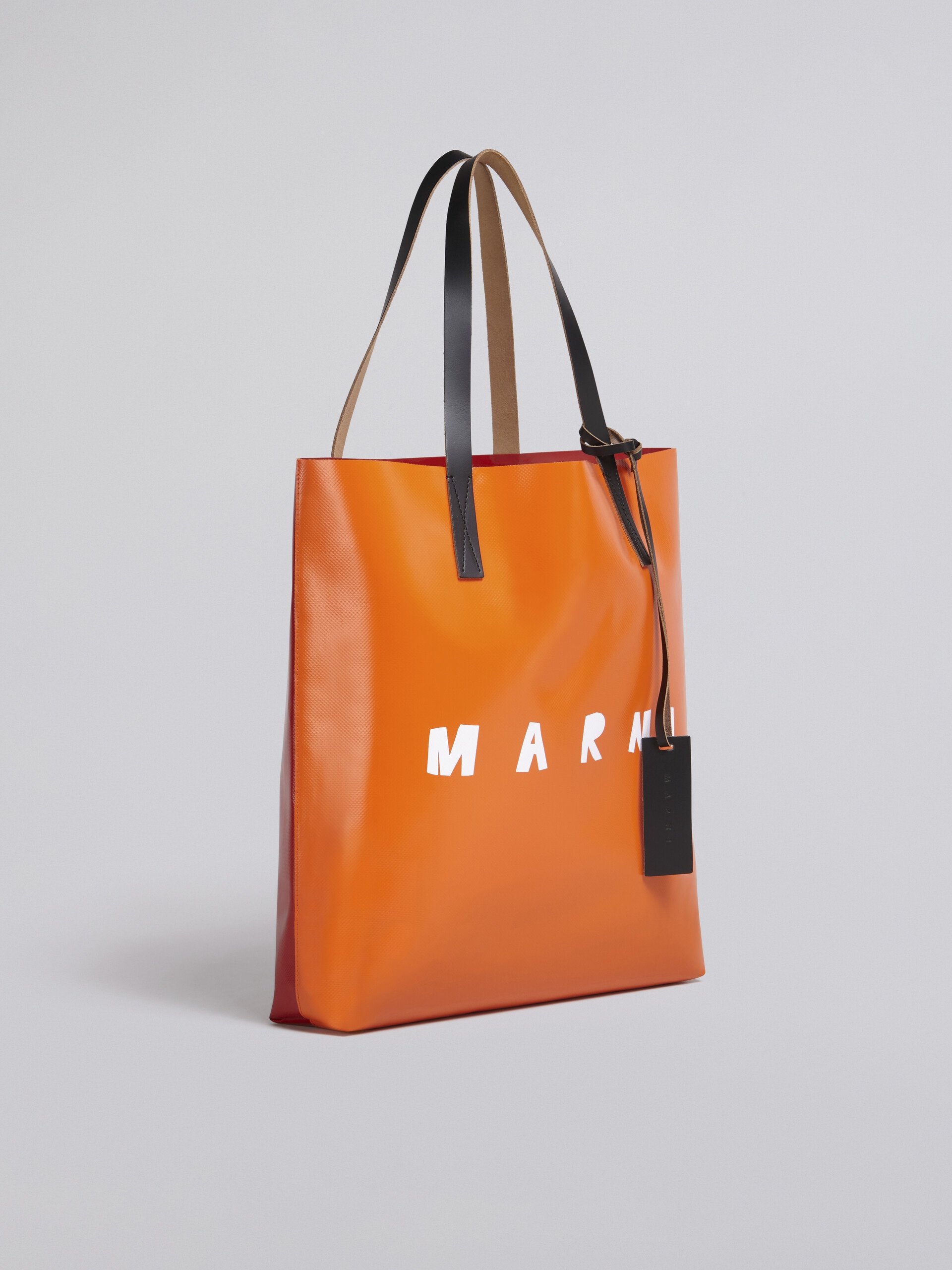 RED AND ORANGE TRIBECA SHOPPING BAG WITH MARNI LOGO - 5