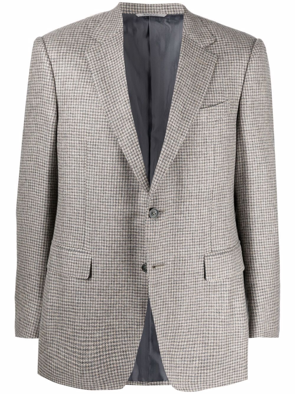 single-breasted houndstooth blazer - 1