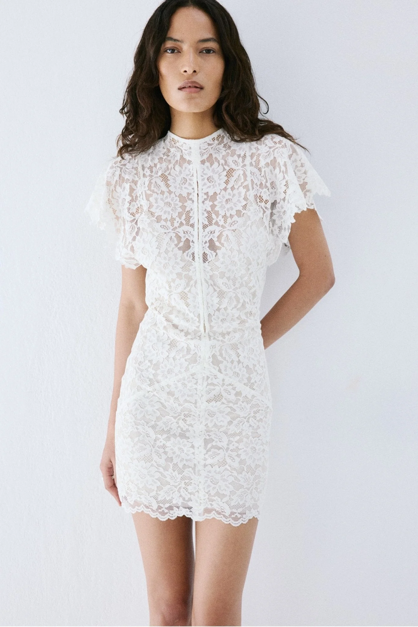 de la vali mini dress SILENTIUM MINI DRESS IN IVORY LACE  DE LA VALI OFFICIAL