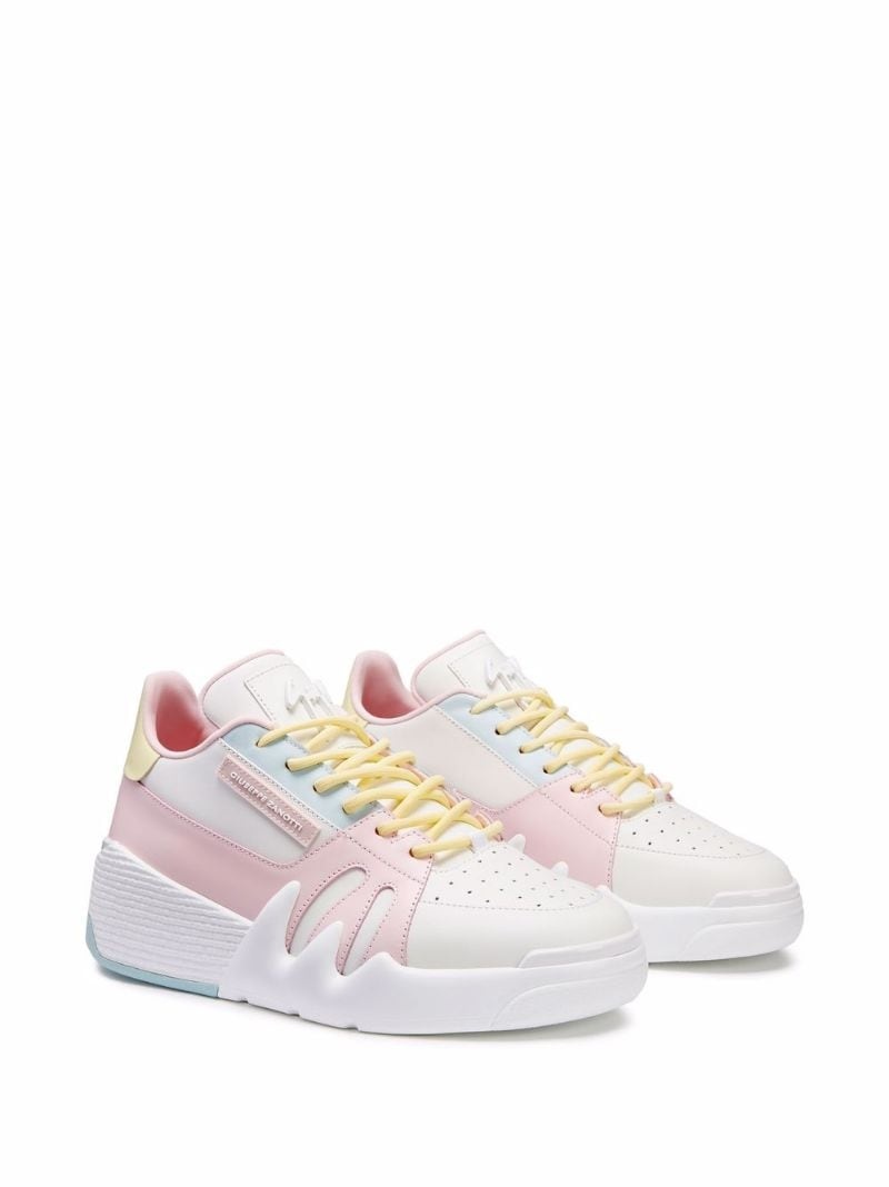 Cuir Pastel colour-block leather sneakers - 3