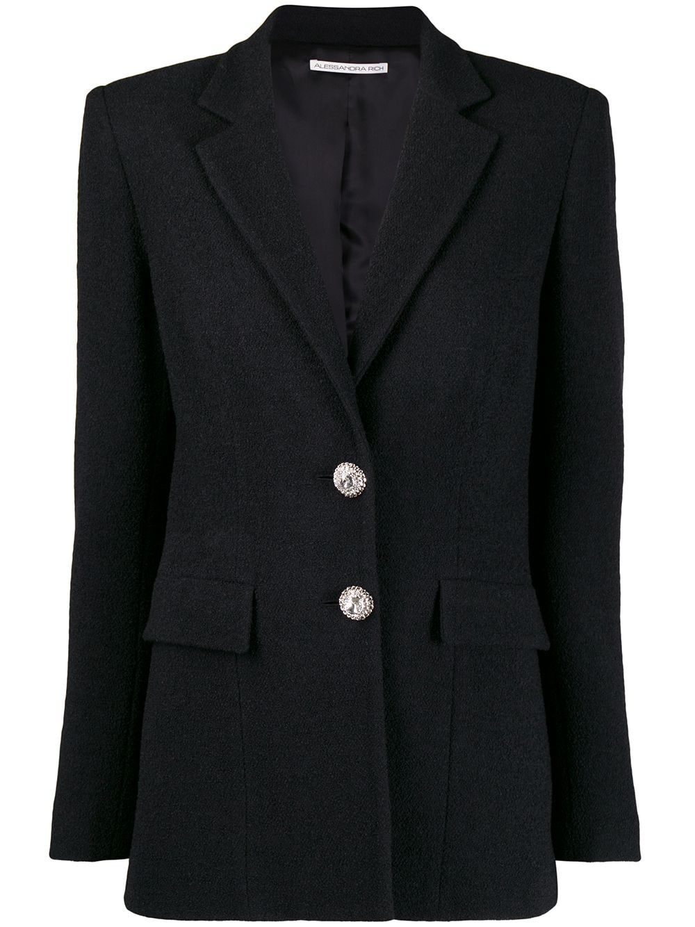 single-breasted tweed blazer - 1