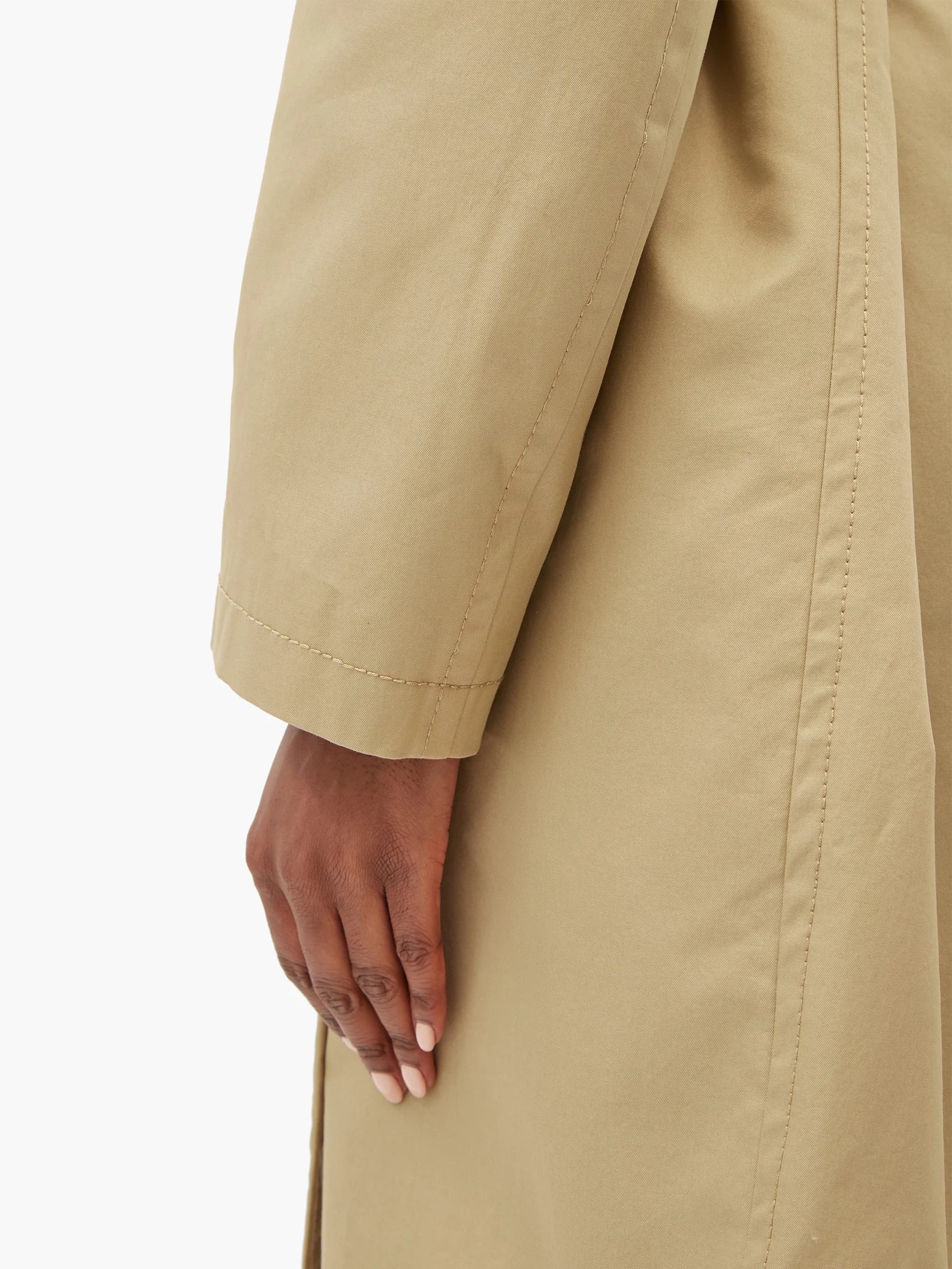 Convertible-collar cotton-gabardine trench coat - 4