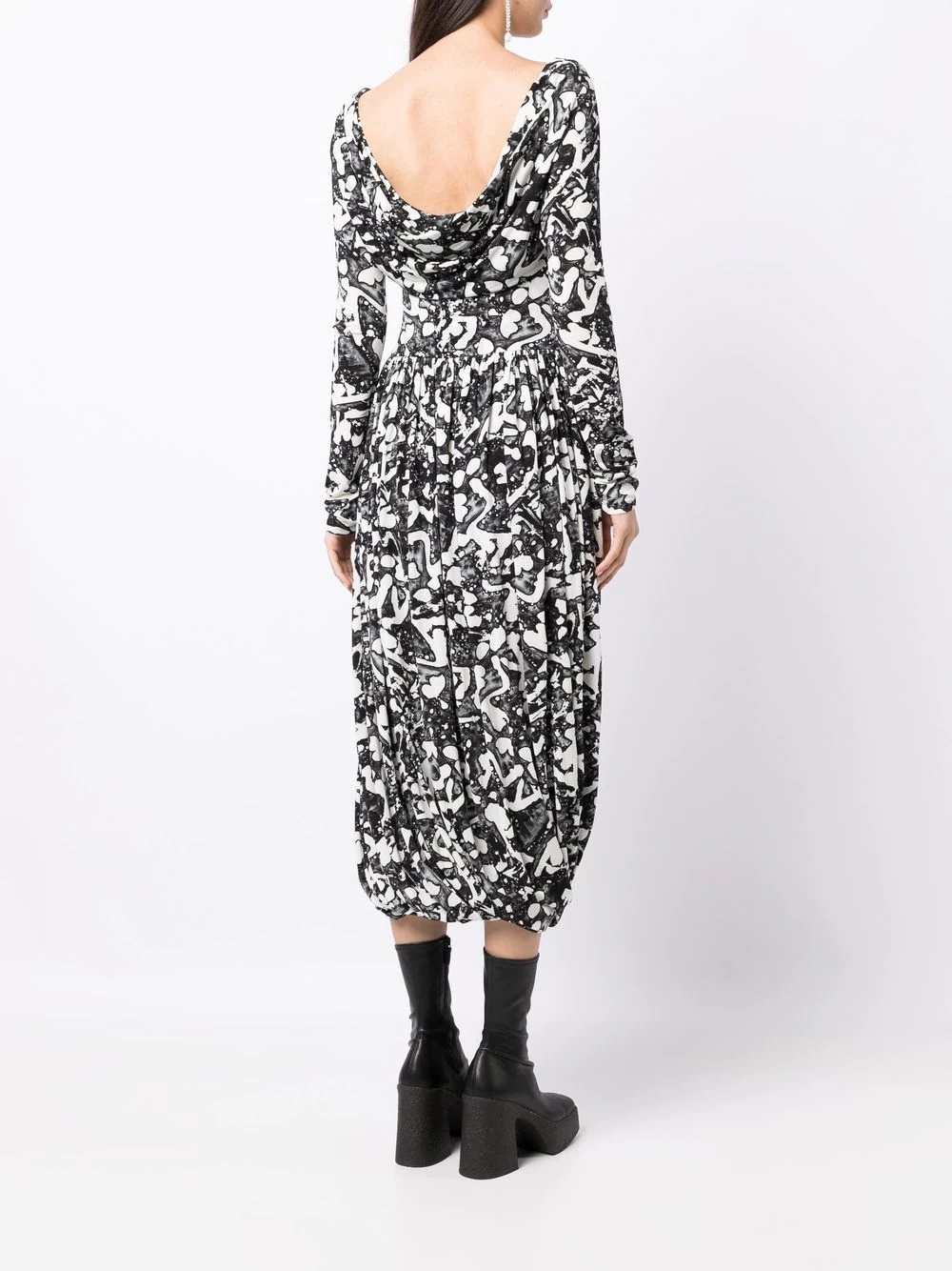 graphic-print jersey dress - 4