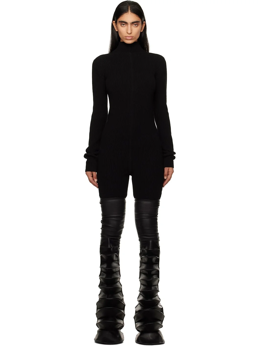 Black Porterville Knit Headon Jumpsuit - 1