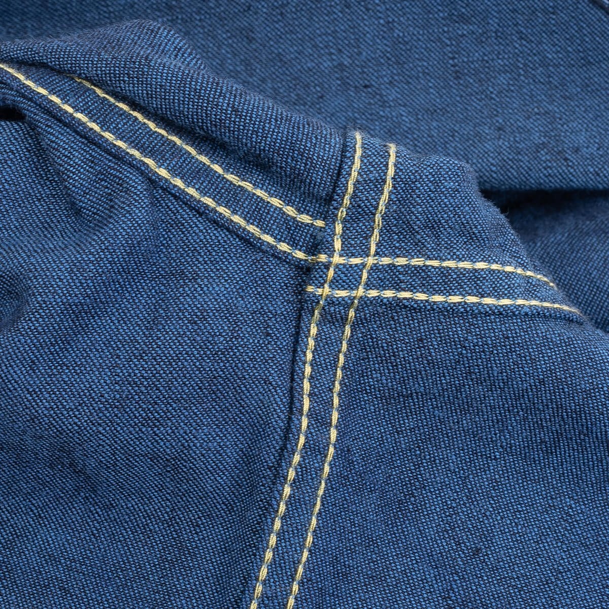 IHSH-352-BLU 10oz Selvedge Denim Western Shirt - Indigo Overdyed Blue - 16