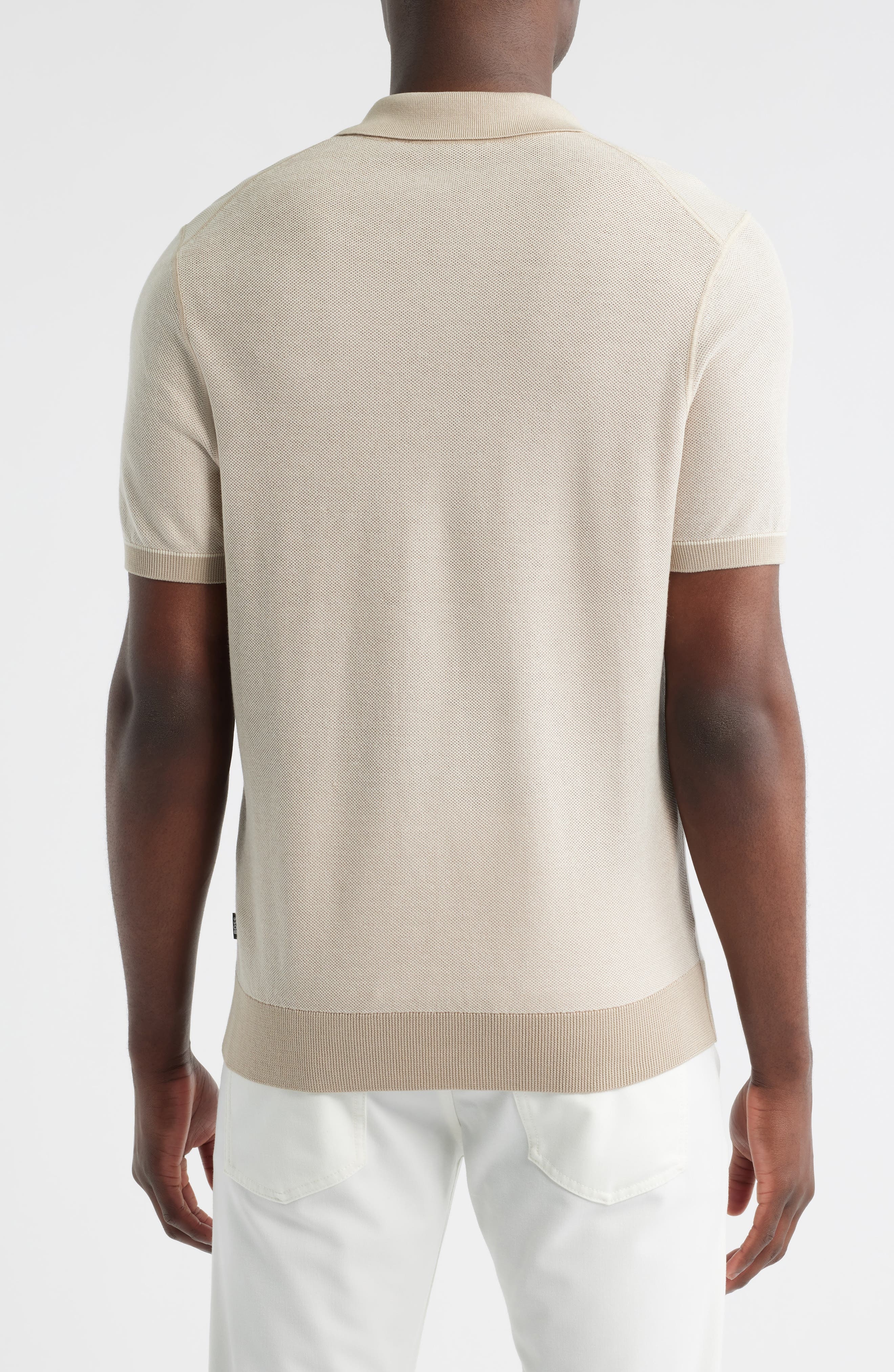 BOSS Jianluca Johnny Collar Polo in Taupe at Nordstrom - 2
