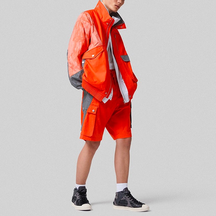 Men's Converse x Feng Chen Wang Crossover Splicing Contrasting Colors Casual Sports Jacket Orange 10 - 4