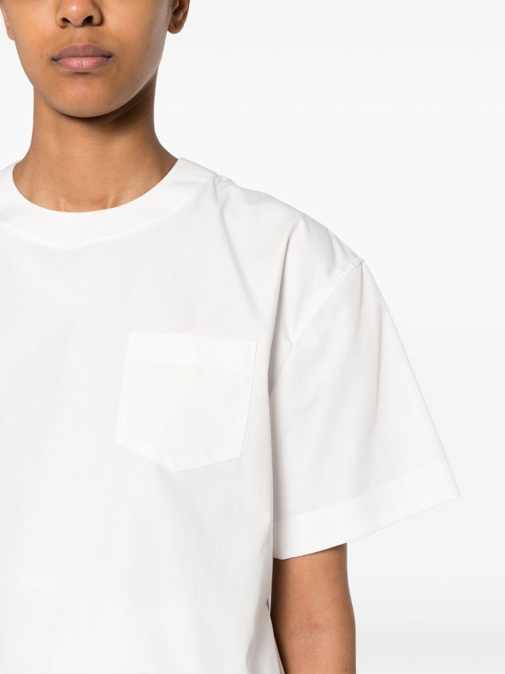asymmetric poplin T-shirt - 5