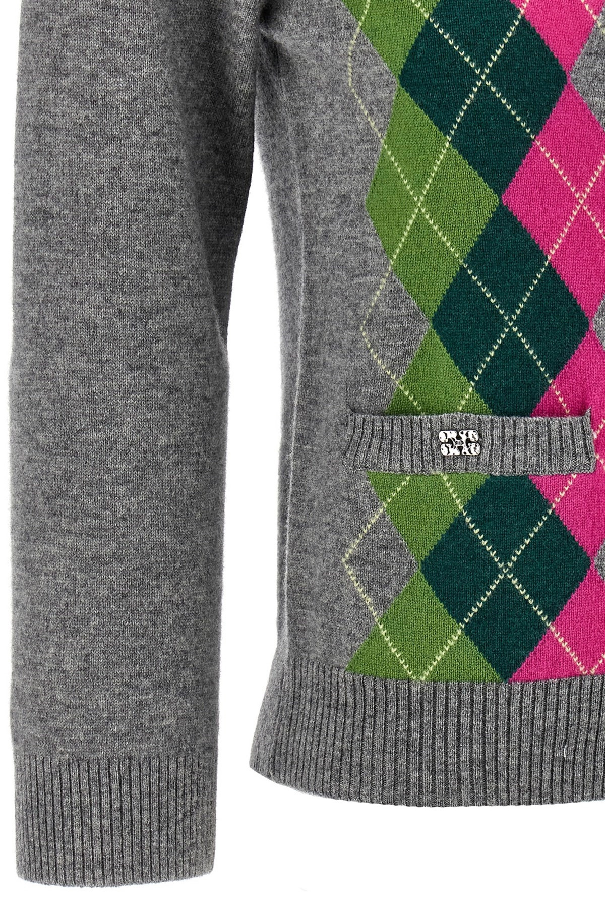 'Grey Check' cardigan - 4