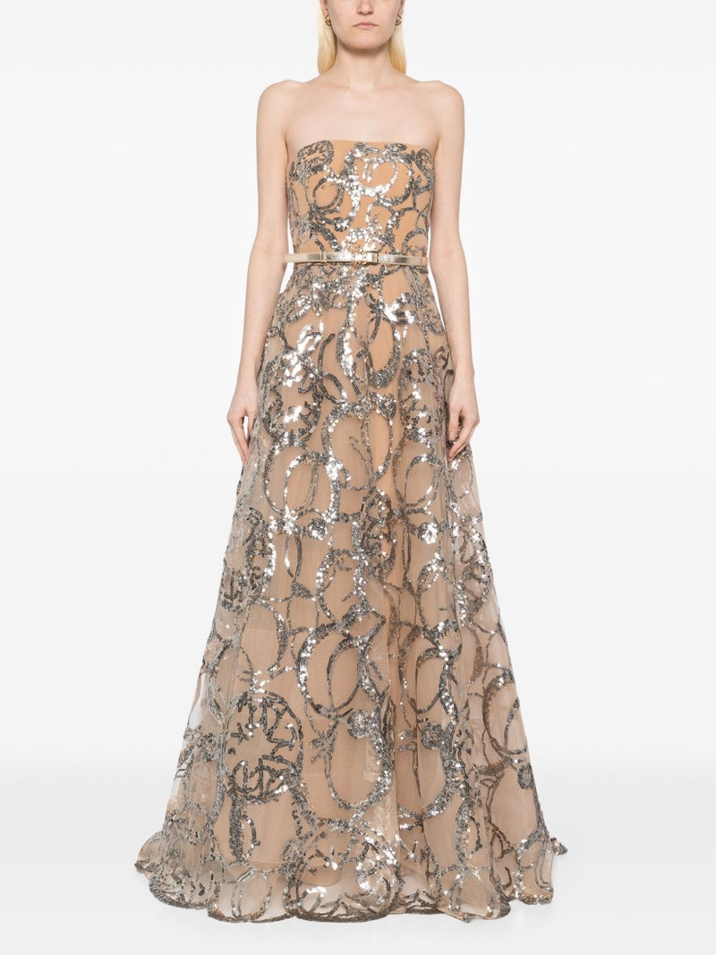 ELIE SAAB embroidered strapless gown outlook