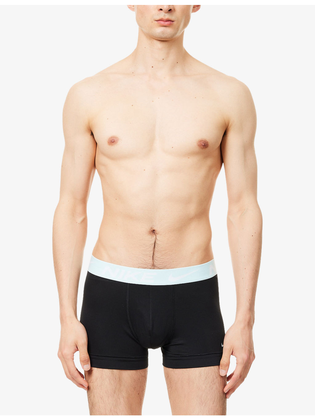 Mid-Rise Branded-Waistband Pack of Three Stretch-Jersey Trunks - 2