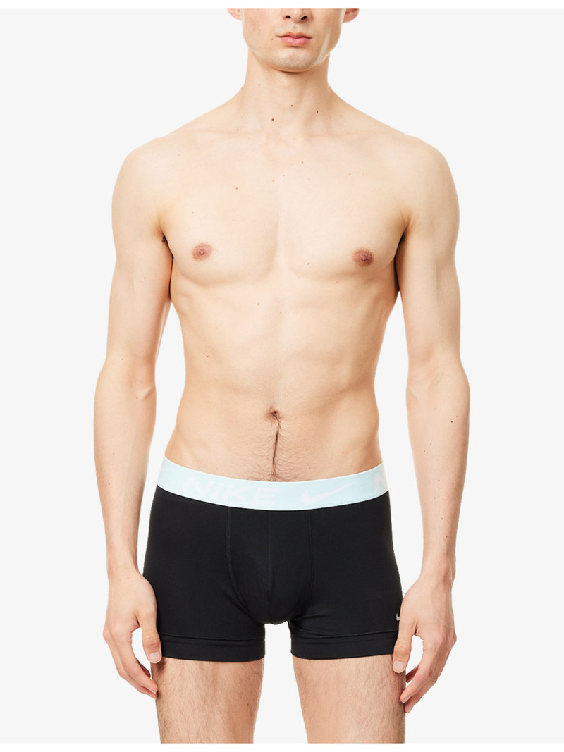 Nike Mid-Rise Branded-Waistband Pack of Three Stretch-Jersey Trunks outlook