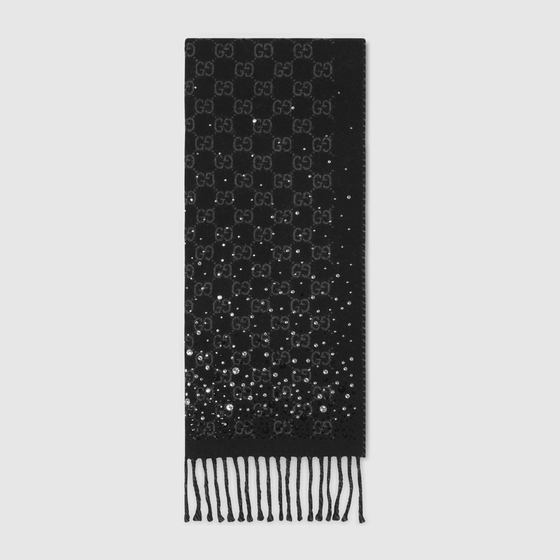 GG wool scarf with crystals 1