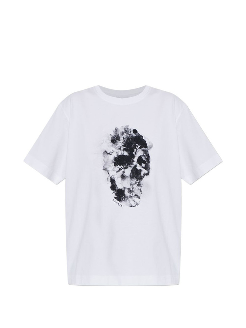 floral skull T-shirt 1