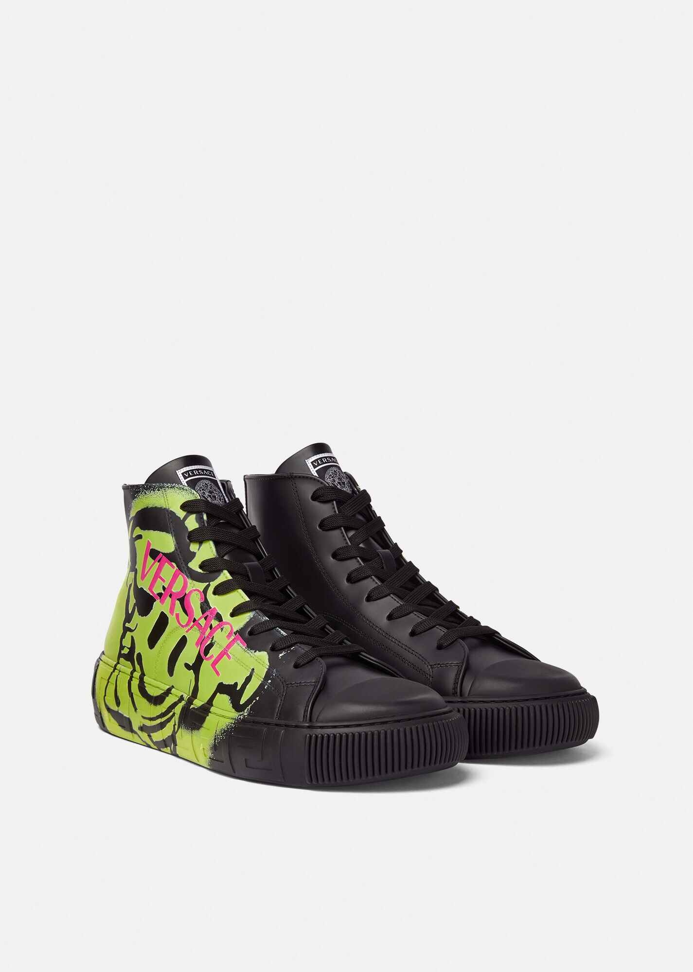 Greca Medusa Tag High-Top Sneakers - 3