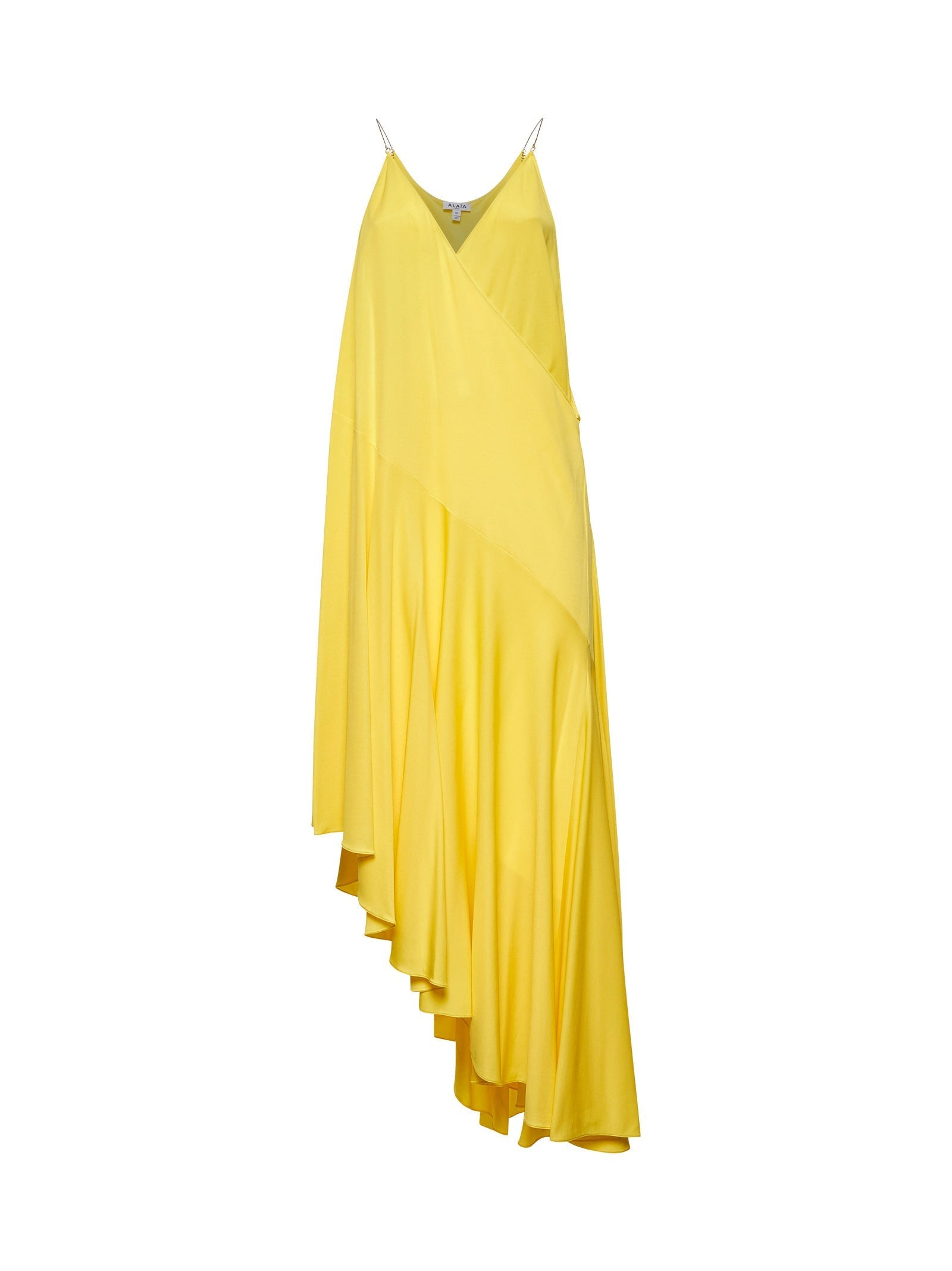 Alaïa Women Yellow Matte Jersey Slip Dress - 1
