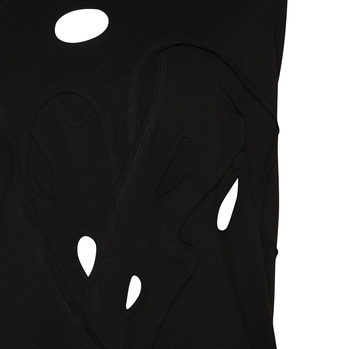 Chinese Character Cut-Out Vest in Black - 4