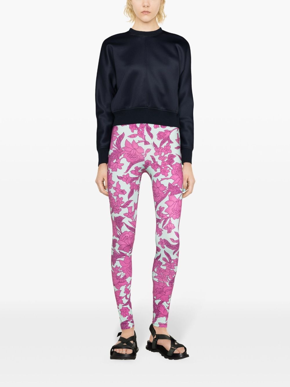 floral-print mid-rise leggings - 2