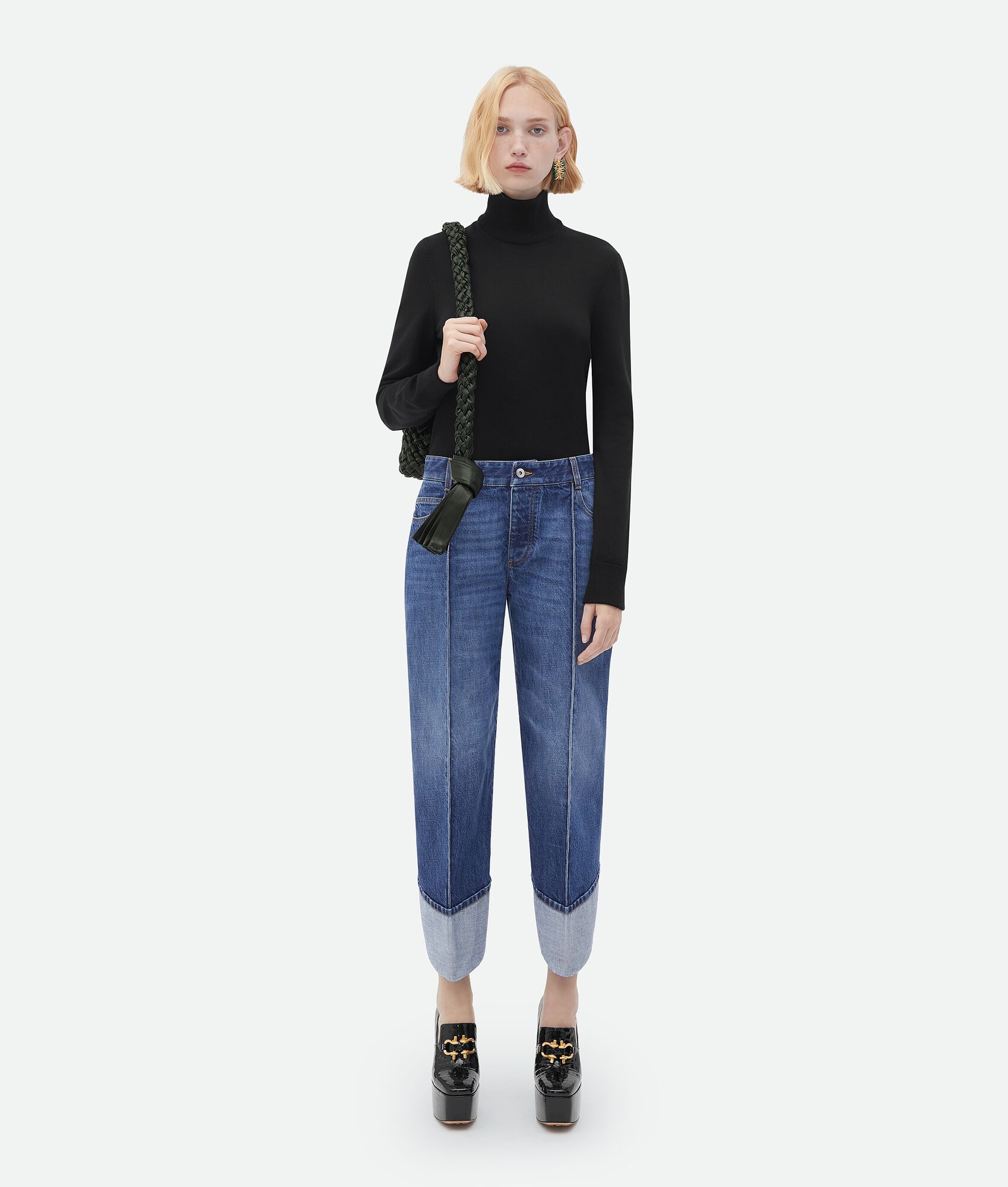 curved shape denim - 4