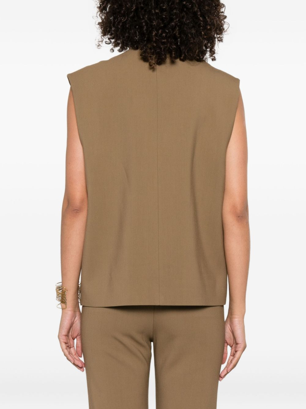 buttoned sleeveless vest - 4