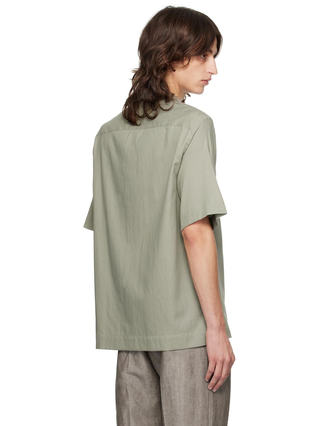 Green Button-Down Shirt - 3