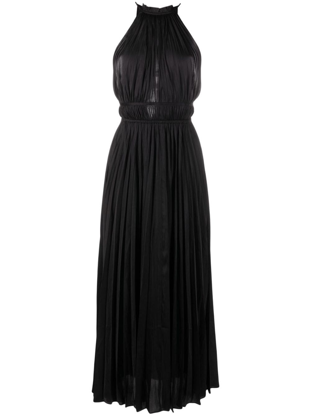 pleated satin maxi dress - 1