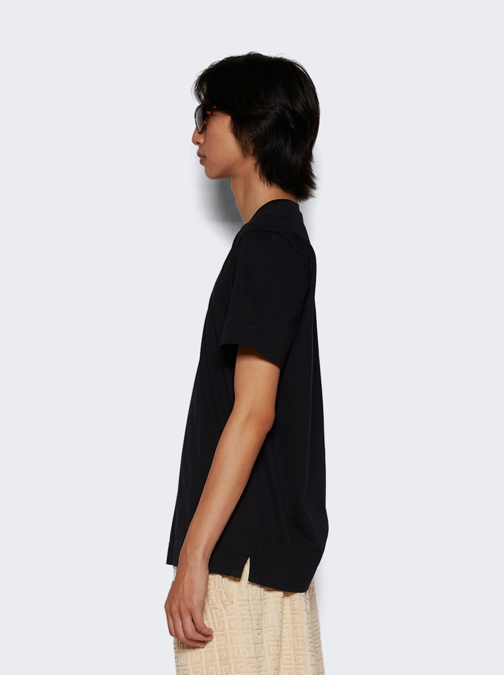 Slim Fit T-shirt With 4g Embroidery Black - 4