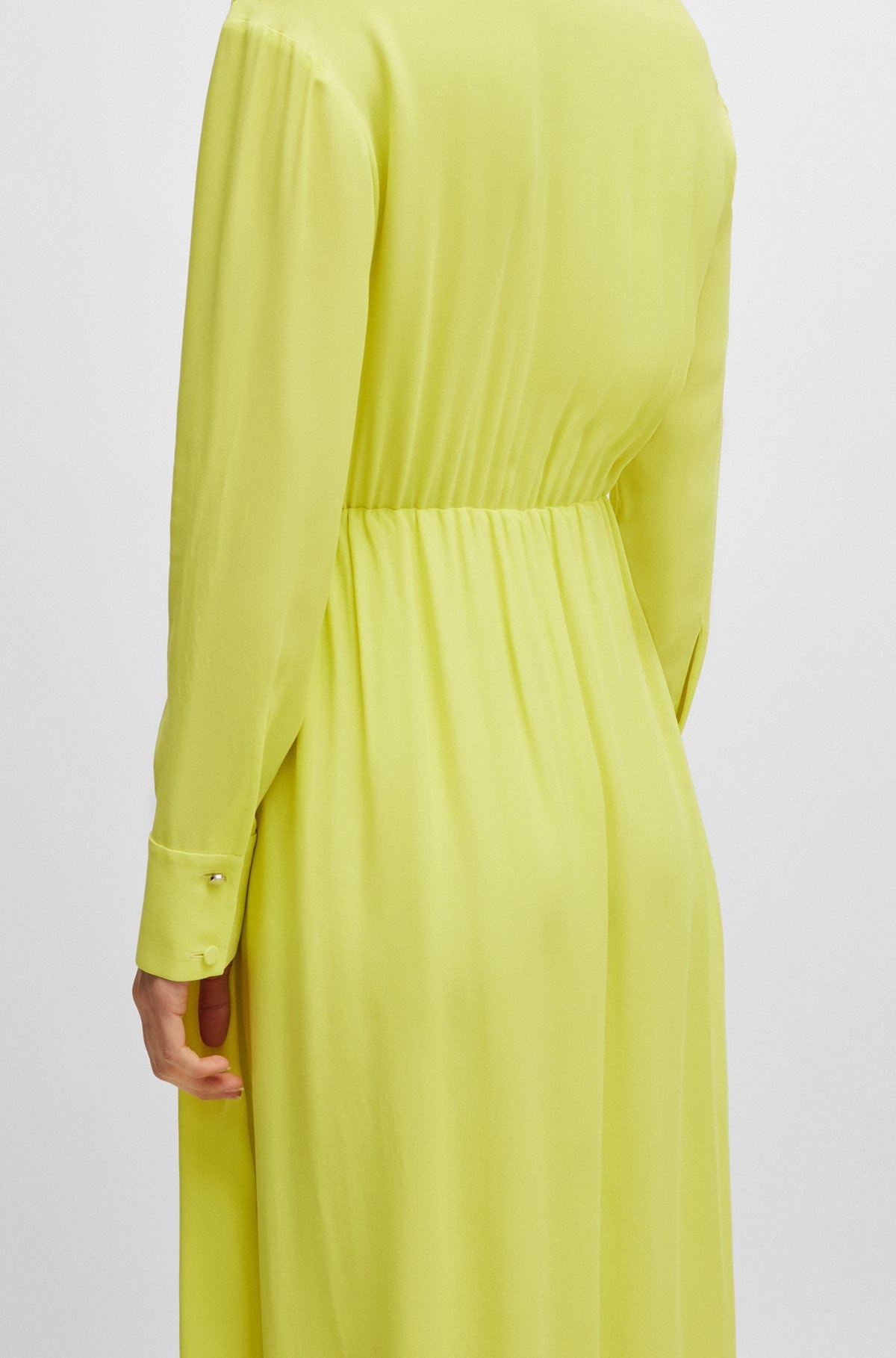 REGULAR-FIT DRESS WITH WRAP FRONT AND BUTTON CUFFS - 6