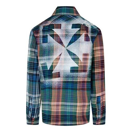 Off-White FW20 Arrows Printing Long-sleeved Shirt Men Green OMGA133E20FAB0014510 - 2