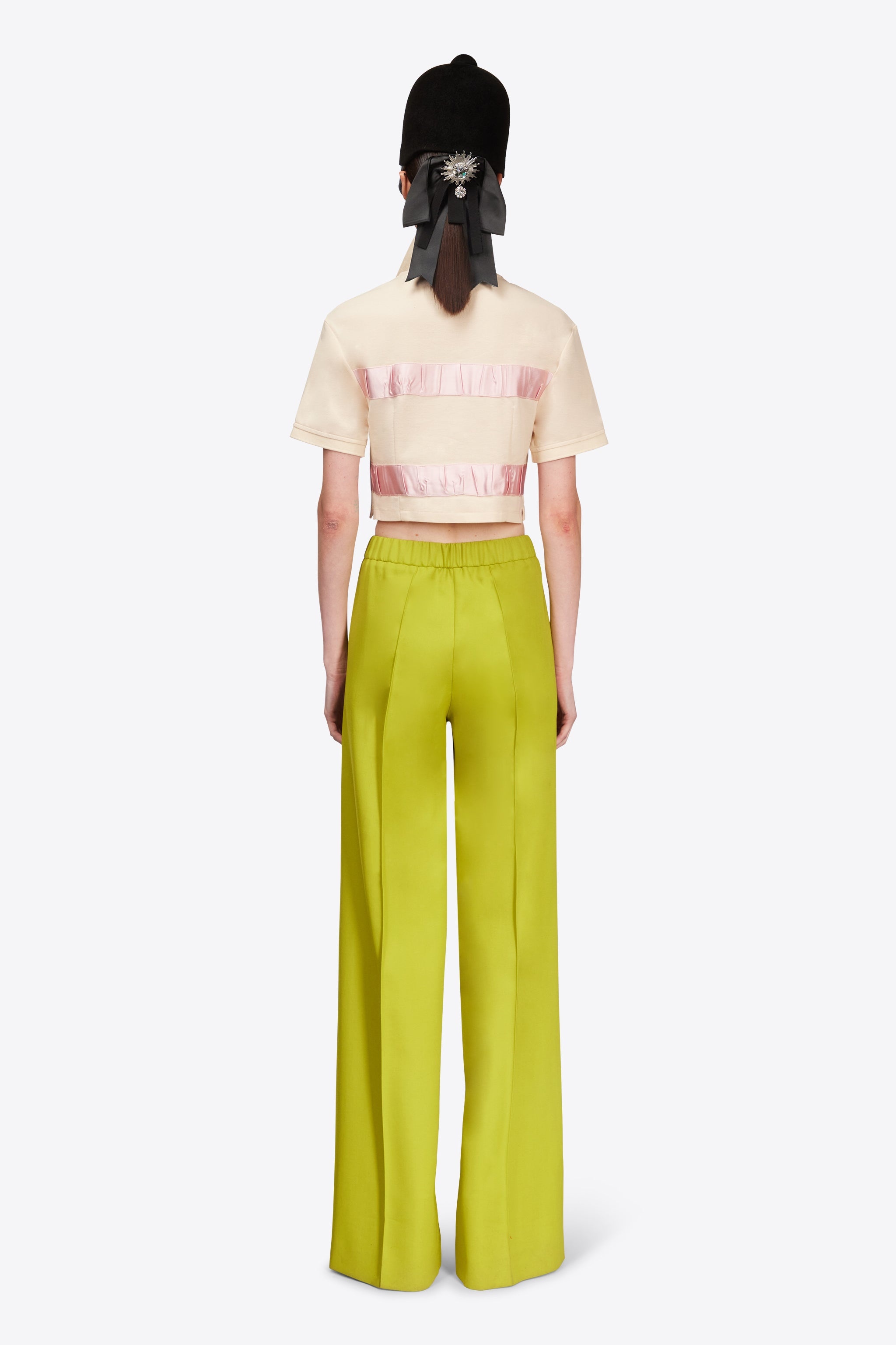 CRYSTAL EMBELLISHED BOW CROPPED POLO - 6