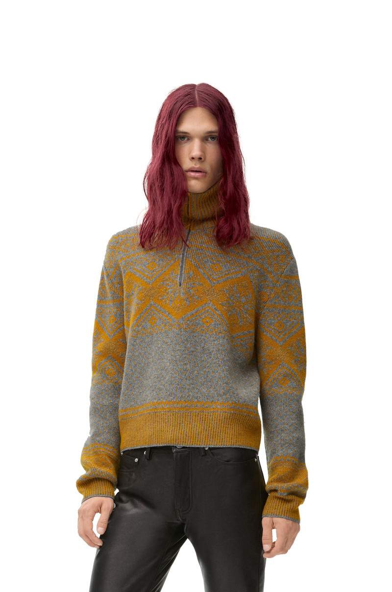 Zip-up sweater in wool and cashmere 3