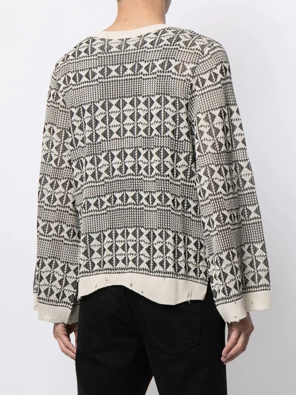 geometric-pattern knitted jumper - 4