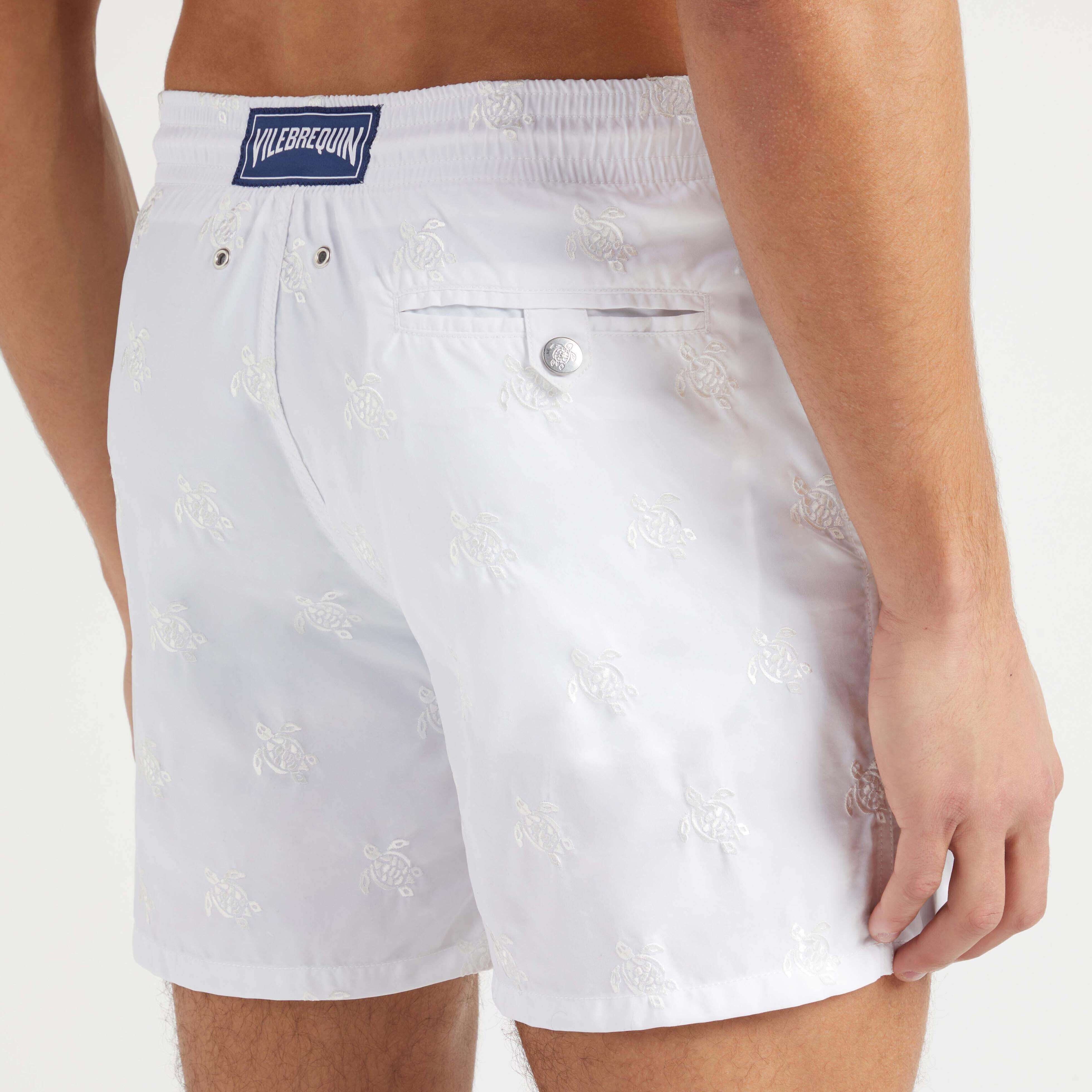 Men Swim Trunks Embroidered Micro Ronde des Tortues Diagonale - Limited Edition - 6